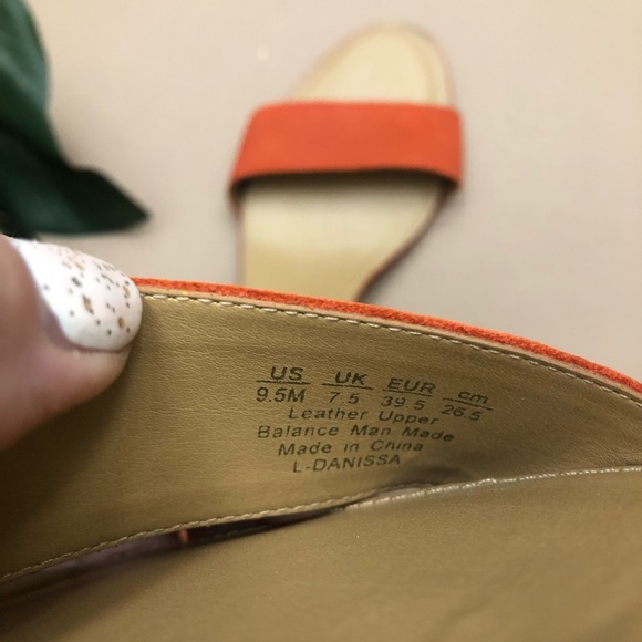 🏷SOLD Franco Sarto NWOT Orange Suede Danissa Ankle Buckle Wedge Sandal 9.5 - Picture 11 of 12